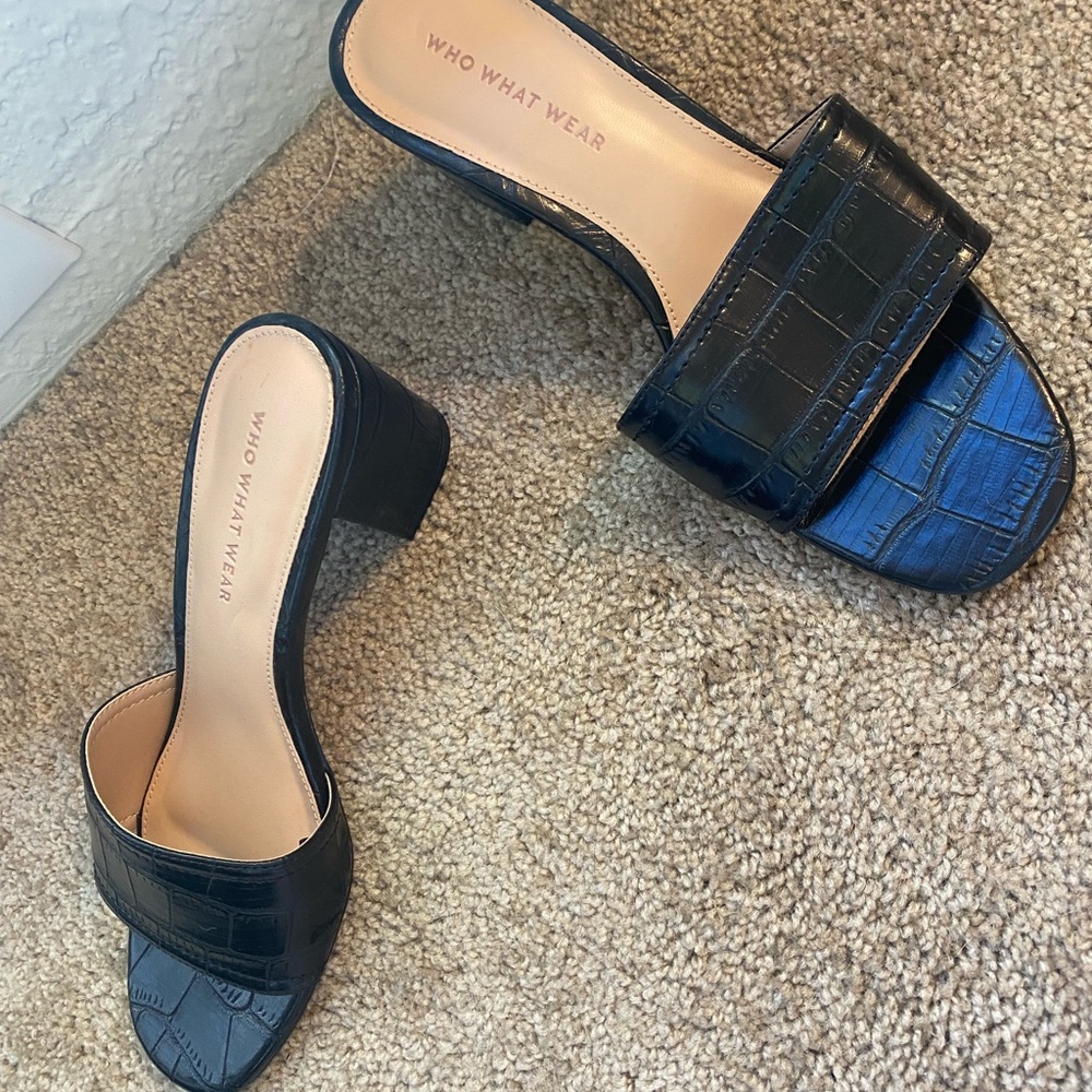 Snake print kitten heels